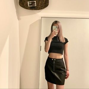 Fashion nova faux leather skirt